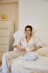 Akbeniz Kadın Beyaz Oversize Saten Pijama Takımı
