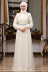 Efsane Tesettür Abiye Ekru