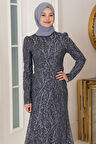 Tuana Tesettür Abiye Antrasit