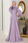 Yağmur Tesettür Abiye Lila