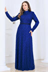 Lina Tesettür Abiye Elbise İndigo