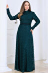 Lina Tesettür Abiye Elbise Zümrüt