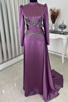 Ceyla Kuyruklu Tesettür Abiye Lila