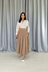 Camel Uzun Pileli Etek