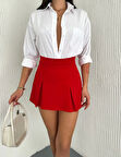 Şortlu Etek - Kırmızı