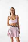 Love Is Love  Pliseli Mini Etek TOZ PEMBE