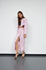 Star Serisi Maxi Boy Asimetrik Etek TOZ PEMBE