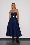 Dreamy Chic Denim PrincessMaxi Dress DARK BLUE