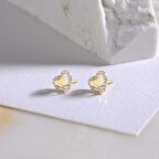 14 Ayar Taşlı Kalp Altın Küpe 1,08 gr