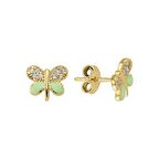 14 Ayar Taşlı Altın Kelebek Küpe 1,45 gr