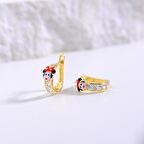 14 Ayar Kanallı Mineli Taşlı Altın Küpe 1,55 gr