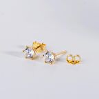 14 Ayar Tektaş Altın Küpe 1,43 gr