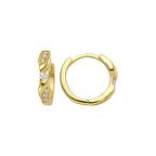 14 Ayar Tek Taşlı Modern Halka Altın Küpe 2,02 gr