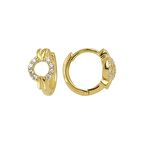 14 Ayar Yuvarlak Taşlı Halka Altın Küpe 2,52 gr