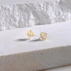 14 Ayar Altın Baget Taşlı Küpe 0,98 gr