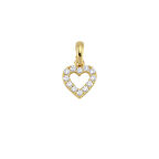 14 Ayar Altın Taşlı Kalp Kolye Ucu 0,63 gr