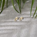 14 Ayar Altın Tek Taşlı Minik Kare Küpe 0,66 gr