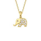 14 Ayar Fil Taşlı Altın Kolye 2,21 gr