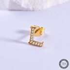 14 Ayar Altın Taşlı L Harf Küpe 0,44 gr