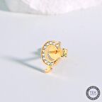 14 Ayar Altın Taşlı Ç Harf Küpe 0,49 gr