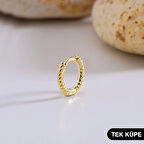 14 Ayar Altın Minik Modern Burgulu Tek Halka Küpe 0,64 gr