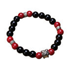 Siyah Kırmızı Ceyt Taşı Bileklik