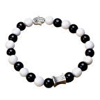 Siyah Beyaz Ceyt Taşı Bileklik