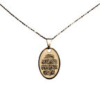 Nazar Duası Yazılı Oval Altın Kaplama Çelik Kolye