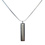 Silver Renk Blok Çelik Kolye