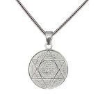 25 mm Çapında Mührü Süleyman 925 Ayar Gümüş Kolye