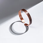 Dışı Çizgi Desenli İçi Dua İşlemeli Bakır Bilezik