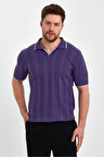 Erkek Polo Yaka Çizgili Triko T-Shirt