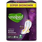 Molped Süper Night 3D Bariyerli Süper Ekonomik Ped 16'lı