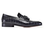 Siyah Klasik Loafer Kösele Erkek Ayakkabı -10936-