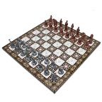 Orta Boy Metal Truvalılar Satranç Takımı Antik Bak