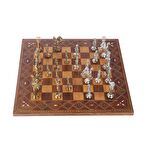 Büyük Boy Metal Roma Satranç Takımı Parlak ve El Y