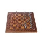 Büyük Boy Metal İngiliz Satranç Takımı Antik ve El