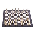 Metal Klasik Satranç Takımı Parlak  ve Katlanır Me