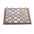 Metal Klasik Satranç Takımı Parlak  ve Katlanır Se