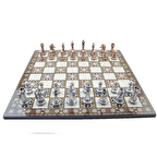 Metal Klasik Satranç Takımı Antik  ve Katlanır Sed