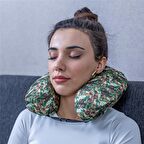 Visco Seyahat Yastığı Araba Uçak Otobüs Taşıt İçi Yolculuk Yastığı Ortopedik Yastık Yeşil 31*27*10