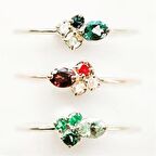 RENKLİ DOĞALTAŞLI YÜZÜK - AK0158