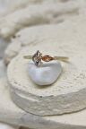 SİTRİN  MİNİMAL  DOĞAL TAŞ YÜZÜK - AK1079
