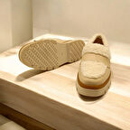 Plush Bej Deri Günlük Ayakkabı