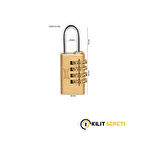 Kale Şifreli Asma Kilit Pirinç 4 Haneli Sarı (28MM)