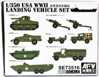 AFV Club SE73516 1/350 Ölçek, US WW2 Çıkartma Gemisi Araç Seti, Plastik Model kiti