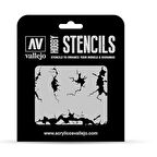 Vallejo ST-TX001 1/35 Duvar Çatlağı Desenli Esnek Boya Şablonu