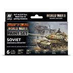 Vallejo 70202 6x18 ml. Soviet Armour & Infantry , Model Color Serisi Model Boyası Seti