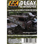 AK 4180 3x35ml. Çürüme ve Pas Efekti, Enamel, Model Boyası Seti