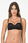 Straplez Dolgulu Sütyen | Siyah 1110P